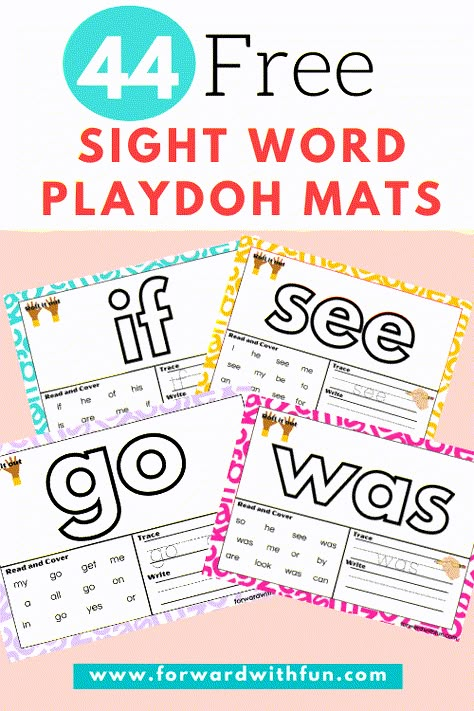 44 Free Sight Word Playdough Mats - Forward With Fun Cvc Playdough Mats Free, Sight Word Recognition Activities, And Sight Word, Sight Word Playdough Mats Free, Free Sight Word Activities, Playdough Sight Words, Teach Child To Read, Sight Word Worksheets Free, Pre K Sight Words