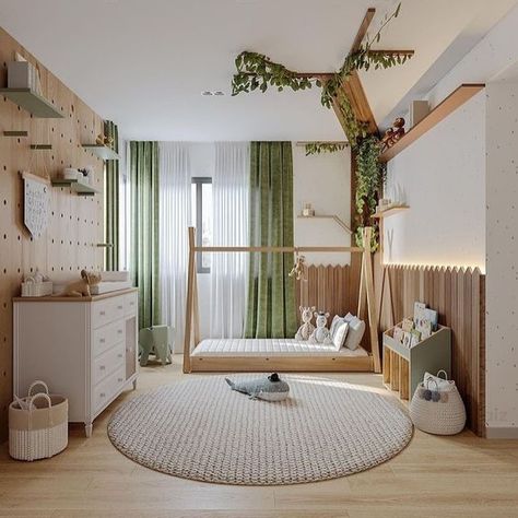 When you can’t take your child to the jungle, you bring the jungle to them. 🌴🐘🌳🦌 Nature-themed rooms are more than just decor; they’re an invitation for exploration and learning. Dive into these ideas that combine style and wonder, perfect for parents looking to find creative ways to keep the child occupied. #kidsroom #kidsroomdecor #naturetheme #SustainableDecor #natureinspiration #junglethemedecor Diy Bedroom Wall Art, Diy Bedroom Wall, Bedroom Wall Art Ideas, Spring Garden Decor, Safari Room, Backyard Flowers Garden, Toddler Boy Room Decor, Kids Rooms Inspo, Baby Boy Room Decor