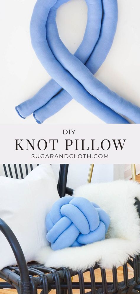 Excited to be sharing the instructions for one of this season’s best trends, knotted pillows! Here’s how to make your own DIY Knot Pillow #knotpillow #diyknotpillow #diythrowpillow #livingroom Knot Pillow Diy Tutorials, Knot Pillow Tutorial, Diy Knot Pillow, Knot Pillow Diy, Throw Pillows Diy, Diy Throw Pillows, Diy Furniture Building, Diy Pillow Covers, Pillows Diy