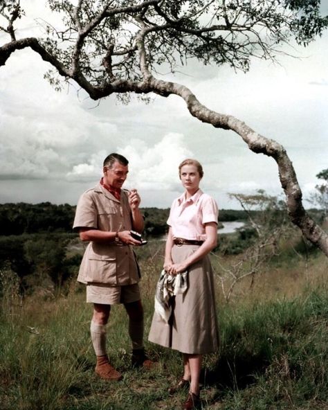 Grace Kelly on Instagram: “Grace and Clark Gable on location in Africa while shooting Mogambo (1953). Anyone always wonder what the word “mogambo” means or why this…” Colonial India, The Hunted, Hollywood Studio, Film Lovers, Safari Travel, Clark Gable, Adventure Movies, Movie Couples, The Hunter