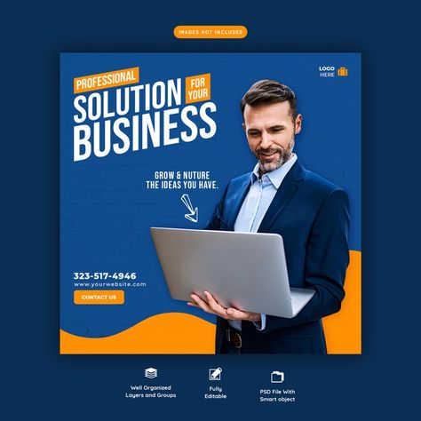 Business promotion and corporate social ... | Premium Psd #Freepik #psd Corporate Social Media, Tuition Centre, Technology Posters, Media Advertising Design, Facebook Cover Template, Media Poster, Digital Marketing Design, Social Media Advertising Design, Publicidad Creativa