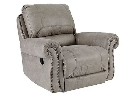 Seamlessly merging classic elements with modern trends, the Kelani rocker recliner invites you to bring home the best of then and now. Wrapped in a fabulous steel gray upholstery with a sumptuous suede-like feel, this easy-elegant sofa sleeper is dressed to impress with updated roll arm styling and tailored touches including nailhead trim and window pane stitching. What you can’t see is every bit as impressive. Reversible seat cushions crafted with our highest quality coils to provide a bit of b Transition Living Room, Big Lots Furniture, Sectional Sofa Comfy, Sofa Comfy, Queen Sofa Sleeper, Vinyl Flooring Kitchen, Bargain Hunt, Steel Sofa, Reclining Chair