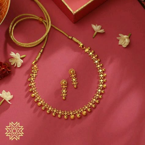 Cute Gold Necklace, Manubhai Jewellers, Pure Gold Jewellery, Gold Jewelry Outfits, Gold Jewelry Simple Necklace, Gold Necklace Indian, Gold Necklace Simple, Gold Necklace Indian Bridal Jewelry, Gold Mangalsutra