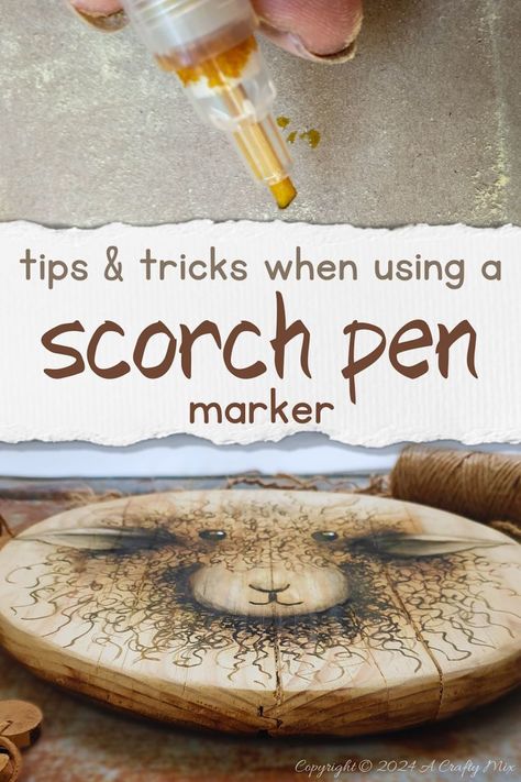 Ready to explore the art of decorating wood by burning a design on the surface? Get our top tips for using a scorch pen marker to create one-of-a-kind home decor pieces. From bold designs to delicate details, this versatile little pen will take your DIY projects to a whole new level. It’s easy, fun, and budget-friendly. Plus you won’t burn your fingers either. Wood Burning Pen Ideas, Wood Scorching Ideas, Diy Wood Burning Projects, Simple Wood Burning Patterns, Wood Burning Ideas For Beginners Simple, Easy Wood Burning Ideas, Scorch Pen, Wood Burning Marker, Beginner Wood Burning Projects