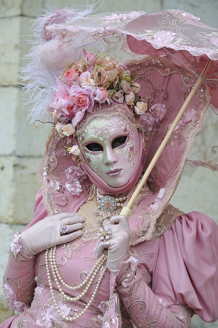 Dress For the Carnival of Venice Costume for Cosplay & Halloween Venice Carnivale, Venice Carnival Costumes, Costume Carnaval, Venice Mask, Venetian Carnival Masks, Masked Ball, Carnival Of Venice, Pink Mask, Venetian Masquerade