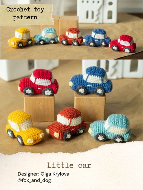 Crochet Mini Cooper, Race Car Crochet Pattern, Crochet Car Toy Free Pattern, Crochet Car Toy, Crochet Mini Car, Crochet Toy Car Free Pattern, Crochet Car Amigurumi, Free Crochet Car Patterns, Car Amigurumi Free Pattern