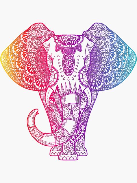 Elephant Sublimation Designs, Elephant Tumbler, Mandala Elephant Tattoo, Elephant Painting Canvas, Rainbow Elephant, Elephant Poster, Mandala Elephant, Elephant Stickers, Mandala Wallpaper