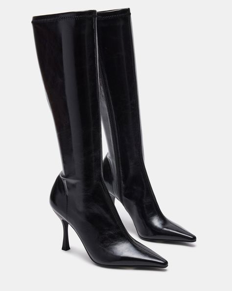 Black Boot Heels, Black Dress Boots, Black Pointed Heels, Timeless Boots, Pointy Boots, Boots Steve Madden, Pointy Toe Boots, Pointed Boots, Luxury Boots