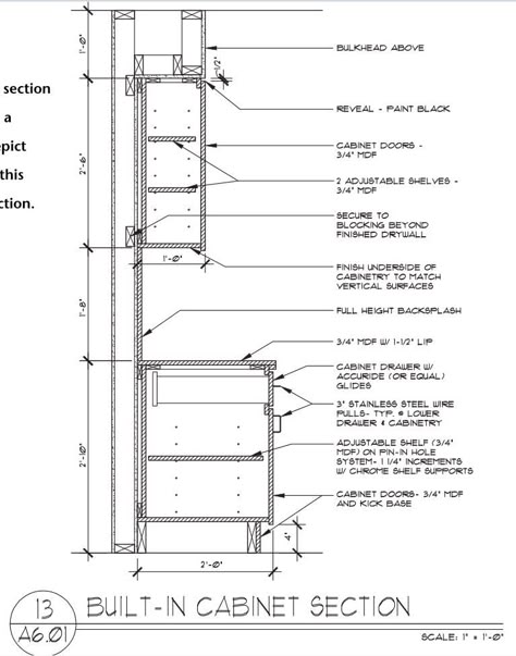 Kitchen Cabinet Section Detail, Kitchen Details Drawing Interior Design, Kitchen Island Detail Drawing, Kitchen Working Drawing Details, Shelf Detail Drawing, Kitchen Details Drawing Cabinets, Cabinet Section Detail, Cabinet Detail Drawing, Drawer Detail Drawing