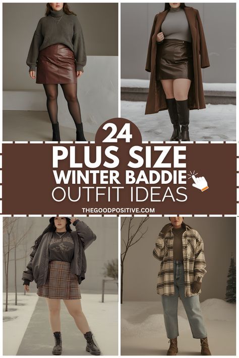 Need inspo for plus size winter outfits? These 24 Winter Plus Size Baddie Outfits are exactly what you’re looking for! Embrace curvy fashion with classy, casual, and concert-ready looks that keep you stylish and warm. From Korean-inspired pieces to black staples, these outfits bring out your inner baddie. Click to discover every stunning look perfect for cold-weather events and brunch outings! Plus Size Wedding Attire Guest Winter, Cute Casual Plus Size Outfits Winter, Plus Size Texas Outfits, Turtle Neck Plus Size Outfit, Womens Size 16 Fashion Style, Plus Size Smart Casual Outfits Party, Plus Size Nba Game Outfit, How To Style Clothes Plus Size, Casual Dinner Outfit Winter Plus Size