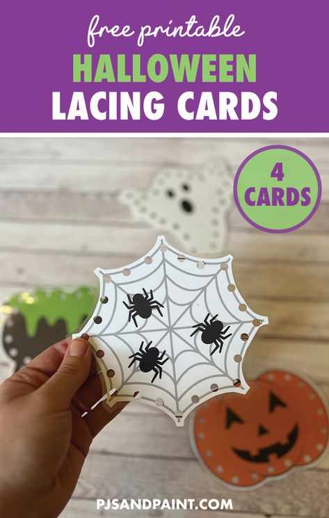 free printable halloween lacing cards 4th Of July Printables, Class Mom, St Patrick's Day Printables, Mother's Day Printables, Spooky One, Free Printable Halloween, Lacing Cards, Halloween Preschool, Valentine's Day Printables