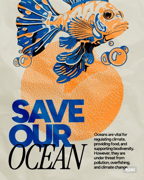 🌊 Save Our Ocean: A Call to Action 🌊  🐠 Join the Movement to Protect Our Oceans 🐠  Our oceans are more than just vast bodies of water; they are vital for regulating the climate, providing food, and supporting incredible biodiversity. However, these essential ecosystems are under threat from pollution, overfishing, and climate change. #SaveOurOcean #OceanConservation #ClimateChange #MarineBiodiversity  #EcoFriendly #SustainableLiving #EnvironmentalAwareness #OceanProtection #Kittl Marine Biology Posters, Aquarium Graphic Design, Ocean Pollution Poster, Biodiversity Poster, Climate Poster, Ocean Magazine, Marine Poster, Environmental Posters, Biology Poster