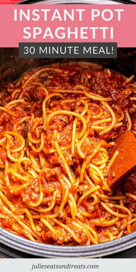 Easy Instant Pot Spaghetti, Pressure Cooker Spaghetti, Instant Pot Spaghetti Recipe, Instant Pot Spaghetti, Homemade Meat Sauce, One Pot Spaghetti, Instant Pot Pasta Recipe, Easy Spaghetti, Homemade Spaghetti