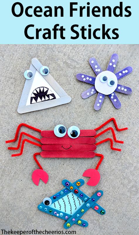 Ocean Week Crafts, Kids Crafts For Summer, June Kids Crafts, Cute Summer Crafts For Kids, Cute Summer Crafts For Toddlers, Summer Easy Crafts, Under The Sea Projects For Kids, Under Sea Craft, Ocean Theme Crafts For Kids