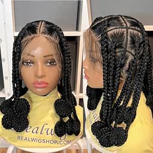 Handmade braided knotless box braids wig for black women with glueless full lace wig.with baby hair.frontal black women braided wig Cornrow Buns, Kanekalon Braiding Hair, Micro Twists, Braid Wig, Wig For Black Women, Braided Wigs, Box Braid Wig, Box Braid, Braided Wig