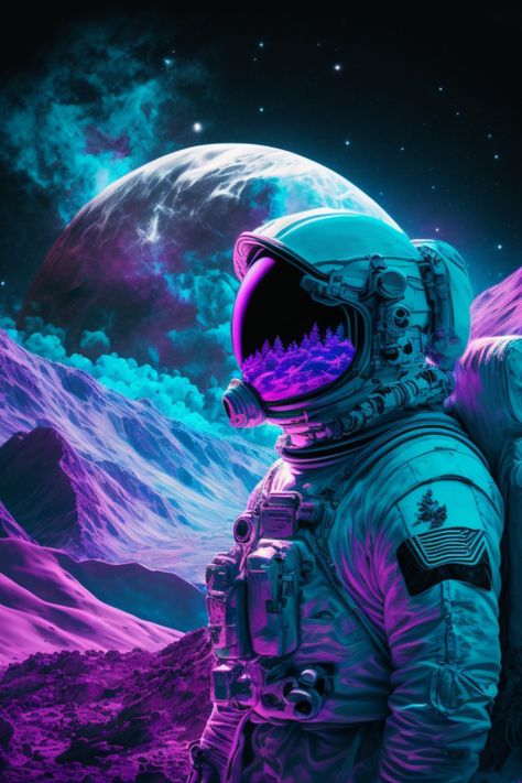 Outer space aesthetics. Atronaut exploring the galaxy. #digitalart Space Aesthetics, The Galaxy, Outer Space, Digital Art, Stars, Purple, Blue, Art