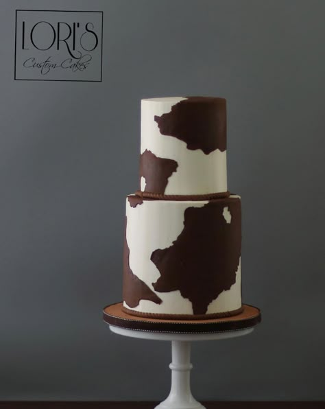 Leather Cake Design, My First Rodeo Cake Boy, Western Cake For Men, Western Themed Cake, Cowhide Cake, How The West Was One Birthday Cake, Western Cakes Birthday, Western Cake Ideas, Highland Cow Cake