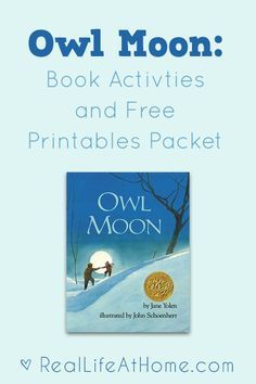 Book Activities and a Free Printable Packet for Owl Moon by Jane Yolen Owl Moon Preschool Activities, Owl Moon Activities First Grade, Owl Moon Activities, Owl Activities, Book Owl, Moon Activities, Jane Yolen, Owl Printables, Owl Moon