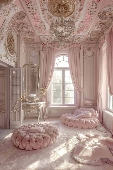 32 Visions of Elegance: A Coquette's Luxurious Shabby Chic Princess Room with Vintage Charm Bedroom Ideas Luxury, Castle House Design, Vintage Meets Modern, Diy Home Interior, Princess Bedroom, Princess Room, Shabby Chic Bedroom, Girly Room, Princess House