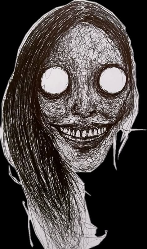 Scary Faces Drawing, Scary Face Drawing, Horror Drawings, Creepy Sketches, Smile Drawing, Scary Drawings, Girl Face Drawing, Creepy Faces, Horror Drawing