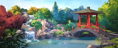 ArtStation - Two hours sketches, Sylvain Sarrailh Garden Concept Art, Garden Concept, Vis Dev, 3d Modelling, Dope Art, Environmental Art, Disney Drawings, Japanese Garden, Artist Art