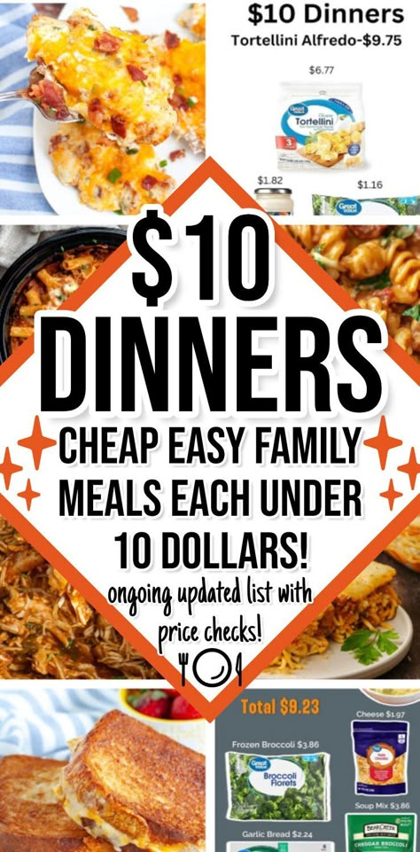 If you're looking for CHEAP dinners for a family – we’re talking 10 dollar MEALS – food UNDER $10 that can feed the family, this regularly updated price checked list of cheap dinner recipes are perfect for a family of 4 or more. These are extremely cheap meals for 'struggle' budget weekly meal planning. Beef Recipes Pasta, Budget Friendly Meals, Meals On A Budget, Cheap Easy Meals, Budget Recipes, Cheap Dinners, Investment Companies, Recipes Soup, Cooking On A Budget