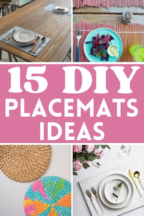 15 Easy DIY Placemats Ideas Rag Placemats Diy, Diy Plate Mats, Diy Underplate Ideas, Diy Wedding Placemats, Diy Woven Placemats, Diy Place Mats Ideas, Plate Mats Ideas, Table Mats Ideas Diy, Table Mats Ideas Handmade