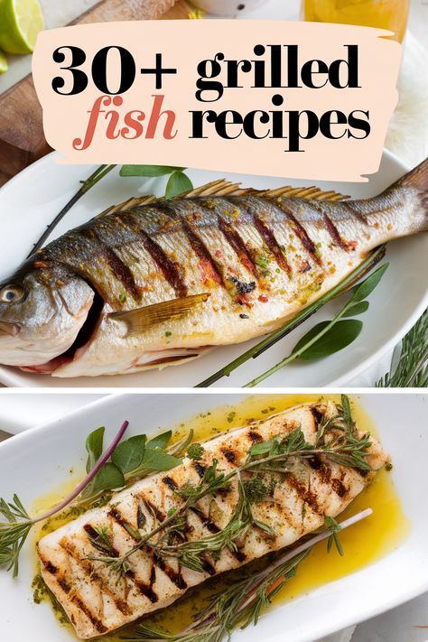 Fire up the grill this summer with tasty grilled fish recipes that are full of flavor! From zesty lemon herb salmon to spicy shrimp skewers these dishes make any meal a delight. Perfect for family gatherings beach picnics or cozy dinners. Enjoy fresh ingredients and healthy cooking all season long! Whole Grilled Fish, Whole Fish Recipes Grilled, George Foreman Grill Recipes Fish, Grilling Fish On Grill, Lemon Herb Salmon, Chili Lime Salmon, Grilled Catfish, Grilling Fish, Whole Fish Recipes