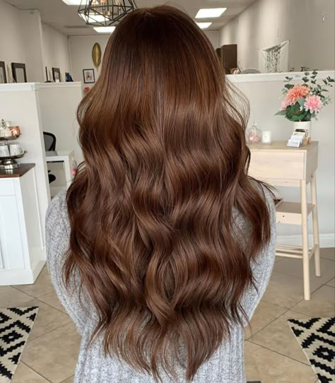 Cinnamon Brown Hair Color Brunettes, Brown Copper Hair Color Dark Auburn, Honey Chocolate Hair, Machiatto Hair Color, Dark Blonde Hair Color Ideas Caramel Honey Light Browns, Vanilla Brown Hair, Warm Chestnut Hair, Cinnamon Hair Color Balayage, Light Mahogany Hair Color