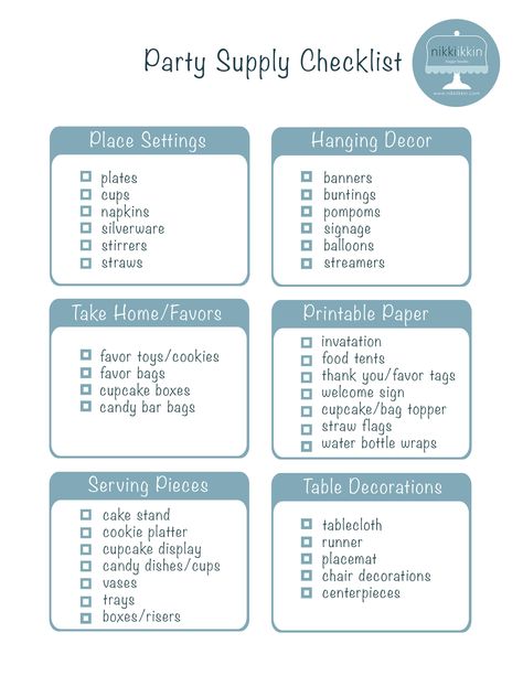 party supply checklist | Tag Archives: party checklist 21st Birthday Planning Checklist, Housewarming Party Checklist, Checklist For Party Planning, Birthday Supplies Checklist, Party Decoration Checklist, List Of Party Supplies, Event Planning Supplies, 1st Birthday Planning Checklist, Party Needs Checklist