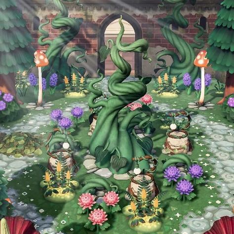 Enchanted Forest Anime, Acnh Paths Designs Forest, Glowing Moss Animal Crossing, Acnh Enchanted Forest Island, Animal Crossing Island Ideas Forest, Fairycore Acnh Ideas, Glowing Moss Island Acnh, Fairy Themed Animal Crossing Island, Acnh Enchanted Forest Design