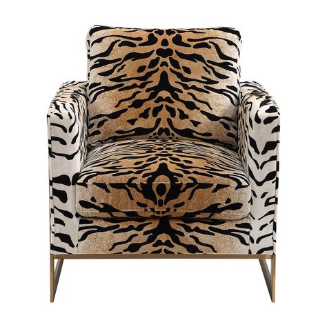 Hollyn Accent Chair | Revelation by Uttermost Animal Print Furniture, Living Room Decor Inspiration, Printed Chair, Box Cushion, Area Rug Runners, Dining Room Bar, Dream Decor, Tiger Print, Chairs For Sale