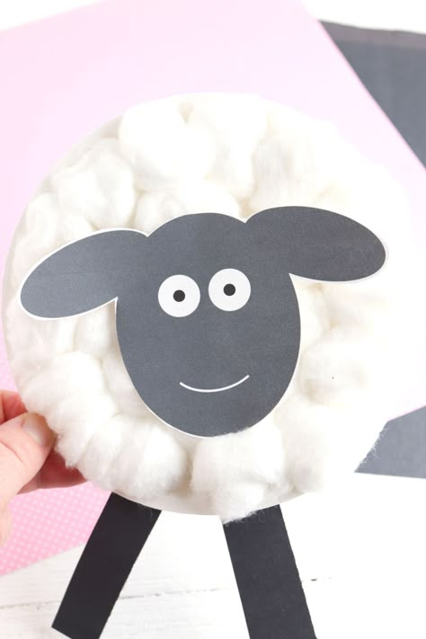 Paper Plate Sheep Craft with Printable Template Kindergarten Sheep Craft, L Is For Lamb Craft, Sheep Paper Plate Craft, Paper Plate Lamb Craft, Sheep Ornament Craft For Kids, The Good Shepherd Craft Preschool, Mary Had A Little Lamb Craft Preschool, Lamb Crafts For Toddlers, Sheep Pattern Printable