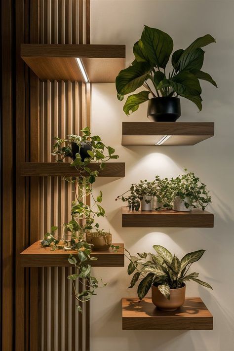 Small Living Wall Decor Ideas, Living Room Plants Decor, Living Room Plants, Plant Decor Indoor, Wall Decor Design, House Plants Decor, Decor Home Living Room, Wall Planter, Home Design Decor