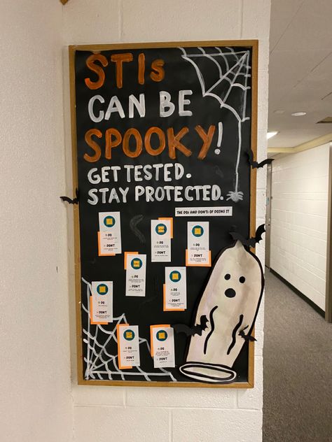 October Bulletin Board Ideas College, Interactive Bulletin Boards Elementary, Halloween Ra Board Ideas, Ghost Ra Bulletin Board, October Ra Bulletin Boards, October Bulletin Board Ideas, Halloween Ra Bulletin Boards, Ra Bulletin Boards Fall, Finals Bulletin Board Ra