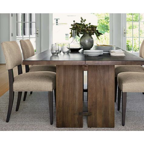 Monarch 92" Shiitake Dining Table + Reviews | Crate and Barrel Dining Area Design, Dining Table Design Modern, Luxury Dining Table, Dining Room Design Modern, Seasonal Changes, Modern Dining Room Tables, Dining Room Chairs Modern, Walnut Dining Table, Dining Table Design