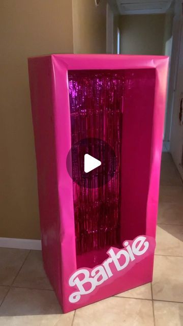 Ja’mia Winston on Instagram: "Make your celebration unforgettable by adding a DIY Barbie photo box—an interactive and delightful way for guests to strike a pose and enjoy the event! 😍😍😍🔥🔥🔥 #explorepage #viral #decor #barbie #box #diy #pink #viralvideos" Barbie Box Party Decoration, Diy Barbie In A Box Costume, Barbie Diy Photo Booth, Barbie Boxes Diy, Pink And Purple Barbie Party, Diy Barbie Box How To Make, Barbie Birthday Box Diy, Photo Booth Box Diy, Diy Barbie Photo Booth Frame