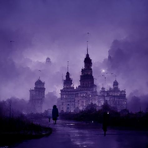 Widget Purple Aesthetic, Purple Academia, Purple Clock, Purple City, Purple Goth, Purple Aesthetic Background, Big Clock, Purple Gothic, Fairytale Aesthetic