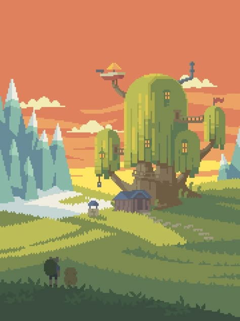 Adventure Time Pixel Art, Adventure Time Gif, Adventure Time Crossover, Adventure Time Background, Pixel Art Wallpaper, Adventure Time Style, Adveture Time, Pixel Art Landscape, Time Wallpaper