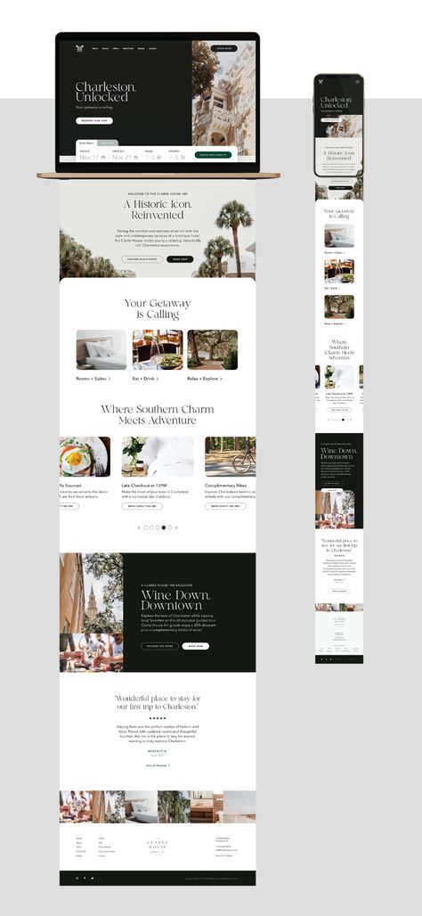 The Clarke House Inn on Behance Blog Set Up Design, Webpage Design Layout, Shoot Concept, Design Sites, Web Ideas, Ui Ux 디자인, Website Design Inspiration Layout, Visuell Identitet, Banner Web