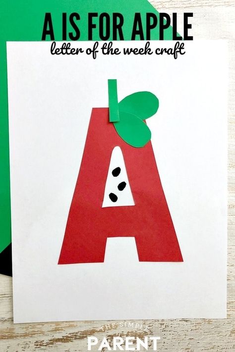 A For Apple Craft, Apple Crafts Preschool, Preschool Apple Activities, Back To School Crafts For Kids, A For Apple, September Preschool, Prek Crafts, Abc Crafts, Apple Preschool