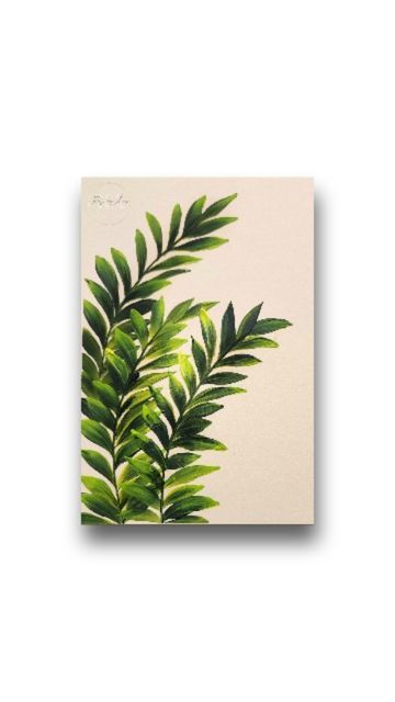 Drawing Ideas Leaves, Leaf Canvas Art, Acrylic Nature Painting Easy, Simple Leaf Painting Acrylic, Flower Leaves Painting, Greenery Canvas Painting, Foliage Painting Acrylic, Acrylic Paint Leaves, Acrylic Leaf Painting Tutorial