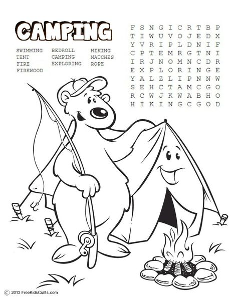 camping coloring pages printable | Printable Camping Word Search and Coloring Page Camping Word Search, Scout Camping Activities, Camping Coloring Pages, Camping Activities For Kids, Girl Scout Camping, Scout Camping, Camping Party, Camping Games, Camping Adventure