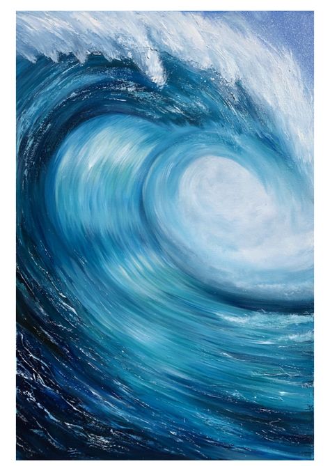 Beach Wave Painting, Ocean Painting Ideas, Sea Waves Painting, Ocean Wave Drawing, Sea Wave Painting, Painted Waves, Wave Paintings, Ocean Wave Art, Wave Crashing