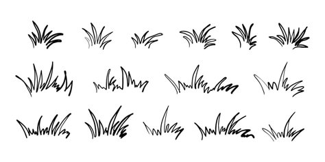 Grass Drawing Reference, Grass Landscape Drawing, Cute Grass Drawing, Grass Design Drawing, Grass Drawing Easy, Grass Drawing Tutorials, Grass Sketch Drawings, Grass Doodle, Grass Line Art