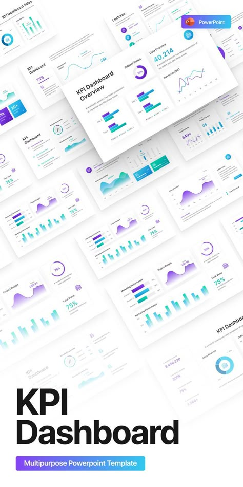 KPI Dashboard Professional PowerPoint Template Chart Powerpoint Design, Slides Layout, Best Presentation Templates, Kpi Dashboard, Performance Indicators, Chart Infographic, Slide Deck, Infographic Elements, Slides Design