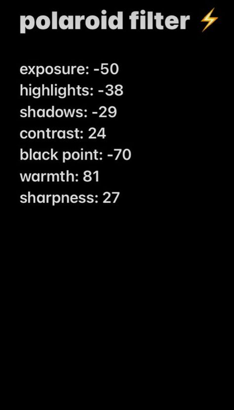 Polaroid Settings Pictures, Polaroid Pictures Edit, Polaroid Filter Instagram, Polaroid Photo Editing, Polaroid Settings, Polaroid Editing, Polaroid Photo Edit, Aesthetic Edit Ideas, Fallen Angel Filter