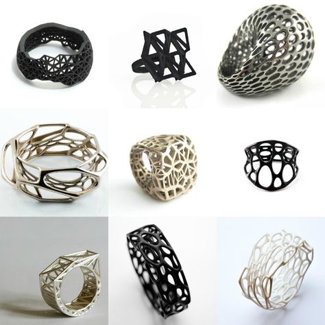 3D printing can enhance the productivity and efficiency of jewelry companies. There are two ways to create 3D printed jewelry where you can enhance the productivity of your company. 3d Printer Jewelry, 3d Printed Ring, 3d Printing Fashion, 3d Printing Art, 3d Printer Designs, 3d Jewelry, 3d Printing Diy, 3d Printed Jewelry, Printed Jewelry