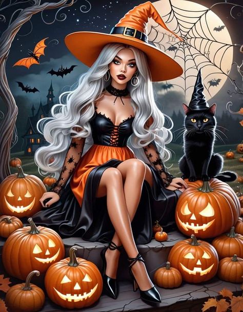 Halloween Character Art, Bruja Halloween, Sister Witches, Beautiful Witches, Halloween Live Wallpaper, Imprimibles Halloween, Happy Halloween Pictures, Witch Pictures, Halloween Eve