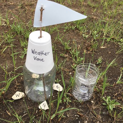 Weather Projects For Kids, Weather Station For Kids, Grass Is Always Greener, Weather Projects, Rain Gauge, Weather Vanes, Weather Station, Mason Jar Lamp, The Grass